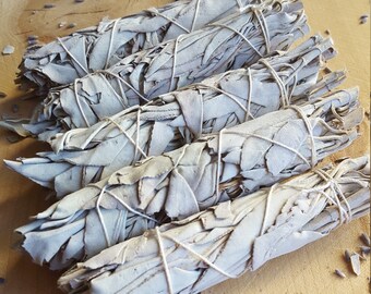 White Sage Bundle 1pc California White Sage Natural Incense Smudging Herb Dried Sage Altar Tools Space Clearing Housewarming Gift