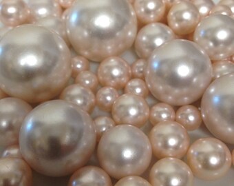 Blush Pink Pearls Decorative Jumbo Pearls (no hole pearls) - Floating Pearls Centerpieces, Table Decors, Scatters