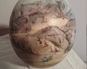 Hand Painted Ostrich Egg
