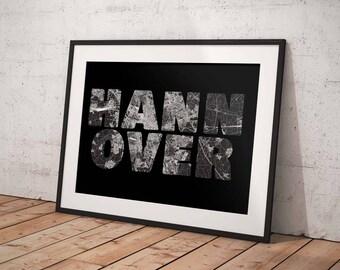 Hanover - A4 / A3 print - MapInBlack