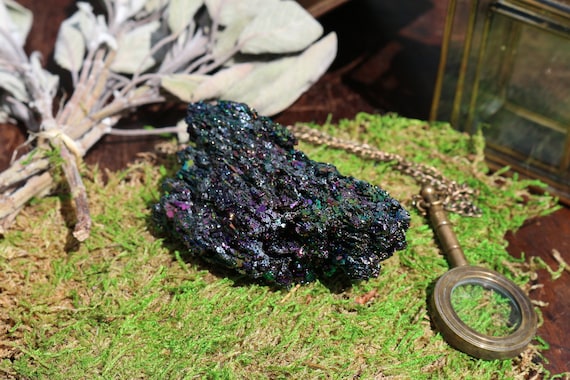 Carborundum Chunk 6.1 oz., Large Carborundum, Rainbow Crystal, Raw Silicon Carbide, Black Rainbow Crystal, Large Rainbow Crystal, Boho