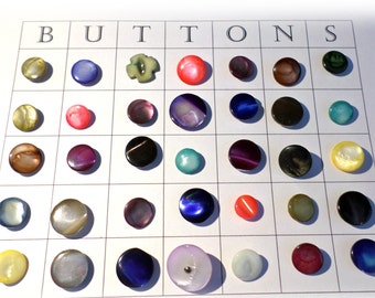 35 Colorful Vintage Pearl Buttons from Muscatine Iowa for Sewing Crafts Scrapbooking Cardmaking Jewelry