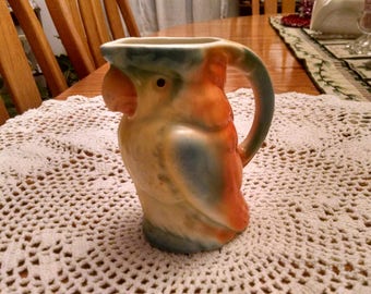Vintage circa 1930's Parrot Ceramic Creamer, tiny Pitcher made in Czecho Slovakia