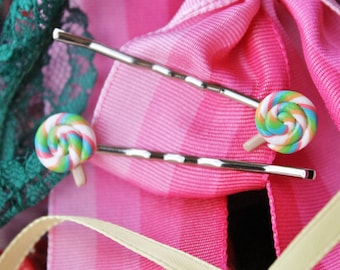 Fun Food Bobby Pins... Colorful Lollipop Candy Hair Pins