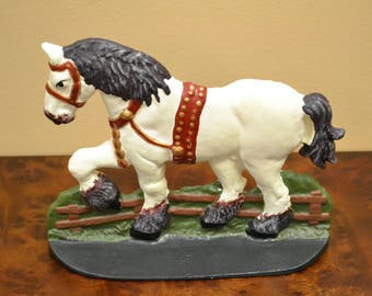 Cast Iron Horse Doorstop-Hand Painted