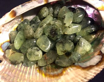 Tumbled Prehnite with Epidote from Africa