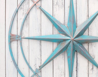 Nautical Compass, Metal Compass Wall Decor, Metal Wall Art, Beach Decor, Wall Compass Decor, Metal Wall Compass, Beach Wall Art, Compass Art