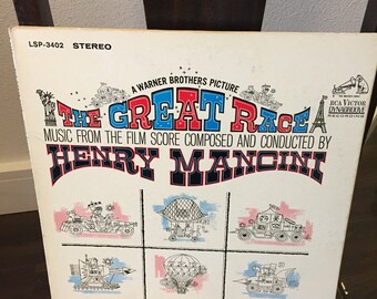 The Great Race Film Vinyl Record LP Music from The Warner Brothers Movie Sound Track Vintage Record