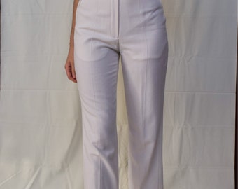 80s Wide Leg Trousers in White Size S