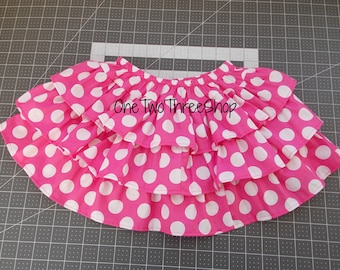 READY TO SHIP out Minnie Mouse pink inspired ruffled layered skirt