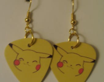 Pikachu Guitar Pick with Silver or Gold Fishhook