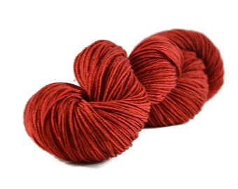 DK Yarn, Merino yarn, sport weight yarn, cabled yarn, superwash wool yarn, 100% Superwash Merino, red yarn, merino dk - Cherry Pie