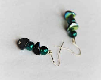 Emerald green earrings, Boho Earrings