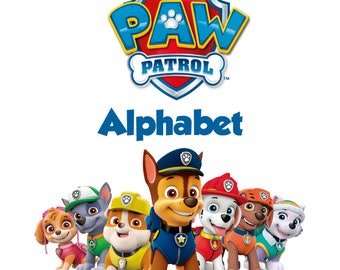 Paw Patrol Alphabet SVG, Font Paw Patrol, Paw Patrol Silhouette, Cut files for cameo cricut
