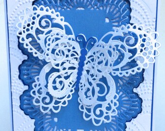 All Occasion 3D Butterfly Card, Handmade Card, All Occasion Card, Get Well Card, Unique Card, Thinking of You Card, Lacey Butterfly Card