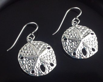Sand dollar earrings -Sterling silver -Summer earrings -Beach jewelry -Jewelry By A.H.