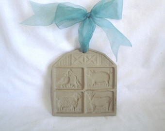 1994 Pampered Chef Cookie Mold Press Farmyard Friends