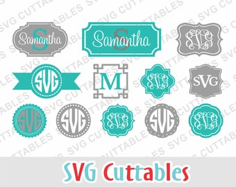 Monogram Frame svg, circle monogram frame, monogram frame cut file, SVG, DXF, EPS, Silhouette file, Cricut cut file, digital download