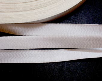 White Twill Tape, Off White Cotton Twill Tape Ribbon 1/2 inch wide x 4 yards