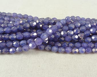 Alexandrite Moon Dust Beads, Czech Beads, 6mm Czech Glass Beads, Ultra-Violet Beads, 6mm Faceted Round Beads (FP6/SM-MD22310) - Qty. 25