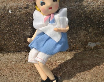 Vintage Poseable Stocking Stockinette Doll Japan