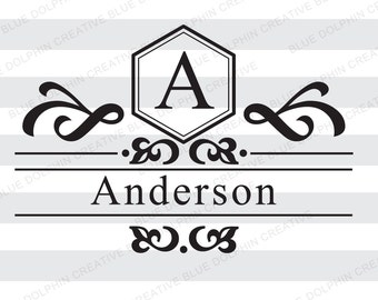 Mailbox Letter Name Monogram Frame SVG png pdf / front door decal art / Cricut, Silhouette / diy vinyl lettering / HTV vinyl file /