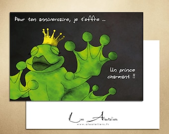 Birthday card - frog prince charming