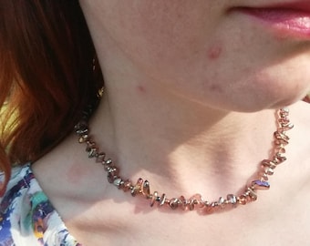 Rusty colored Glass shard necklace