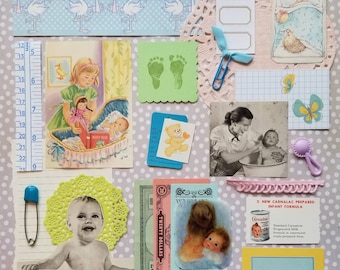 Baby Mine Vintage Ephemera Collection | 25+ pieces | Mixed Media | Junk Journal | Scrap Pack | Inspiration Kit | Paper Arts & Crafts