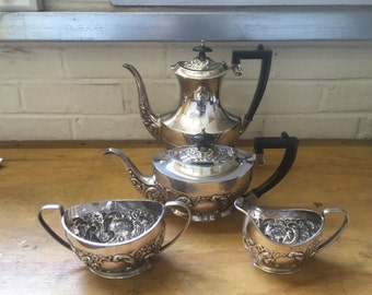 Four piece EPNS tes set made in Sheffield in the 1960s
