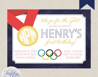 Olympic Party Invitation Olympics Birthday Invitation Digial