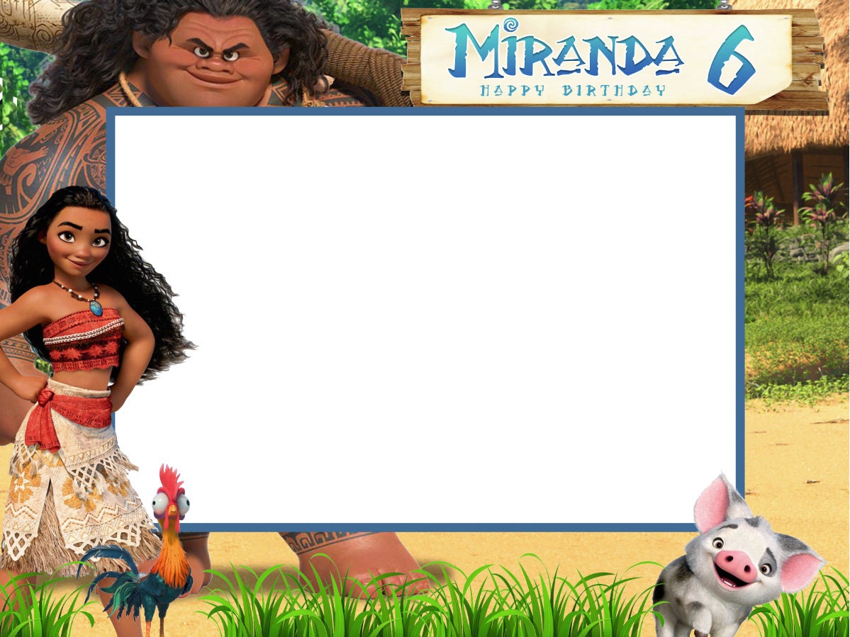 Moana Birthday Frames Moana Photo booth Frame Frame Prop