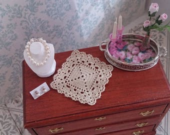 Miniature silk chrochet doily