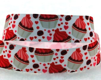 Cupcake grosgrain ribbon, 1 inch ribbon, cupcake ribbon, ribbon by the yard, hairbow supplies, colourful ribbon, scrapbooking, grosgrain