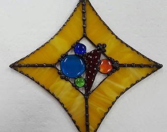 Stained glass leadlight suncatcher