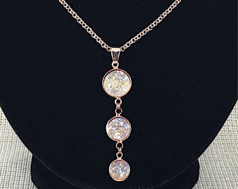Bridesmaid Necklace - Champagne Druzy Necklace - Bridesmaid Gift - Rose Gold - Jewelry - Champagne Jewelry - Rose Gold Necklace - Bridesmaid