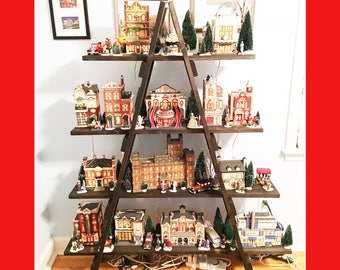 Christmas Village Display - Display for Christmas - collapsible display - Ladder Shelf - Display Stand - Portable Display