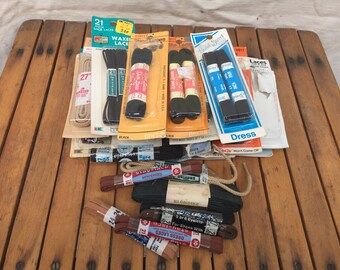 Vintage Retro Lot of 45+ pairs of shoelaces shoestrings plus extra stuff