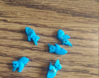 Vintage Turquoise Bear Fetish Beads. Native American. LIMITED QUANTITY (2040082A)