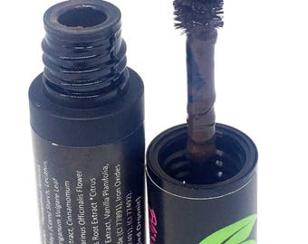 Organic Mascara - Vegan Mascara - Mineral Mascara - Natural Mascara - Gluten Free Mascara - Lengthen & Thicken - Brown - Non Toxic