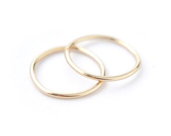 Tiny endless gold hoops - 14K Yellow Gold 9mm 10mm 11mm 12mm round sleeper hoops - simple delicate earrings - minimal jewelry -edor everyday