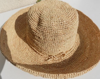 woman hat, Cape, 56 cm to 63 cm Hat raffia straw hat, floppy hat, Sun Hat, beach hat, made hand/straw hat