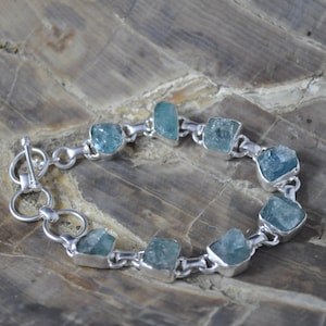 Aquamarine Sterling Silver Bracelet