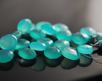 Spectacular Aqua Chalcedony Briolette 30 pieces for 40.00