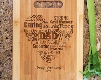 Personalized Dad Fathers Day Recipe Engraved Cutting Board From Daughter to Daddy Gift Papa PawPaw Best Dad New First Dad Birthday Present