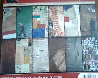 7gypsies | Vintage Varsity | 6 x 6 | 2 Sided Variety Pack | 48 Sheets