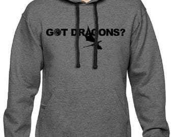 Men's GOT Dragons Game Of Thrones Pullover Hoodie Charcoal Hooded Sweatshirt