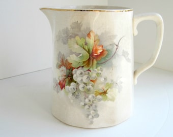 Antique KT&K Pitcher , Knowles Taylor and Knowles , Grape Pattern 1876