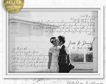 wedding vows framed, 1st anniversary gift, vows, Wedding vows, first wedding anniversary gift for him - 5th Anniversary Gift - gift for him