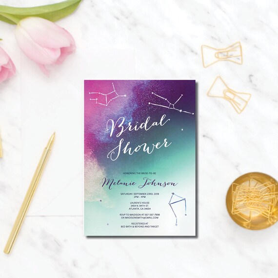 Starry Bridal Shower Invitation Night Sky bridal shower